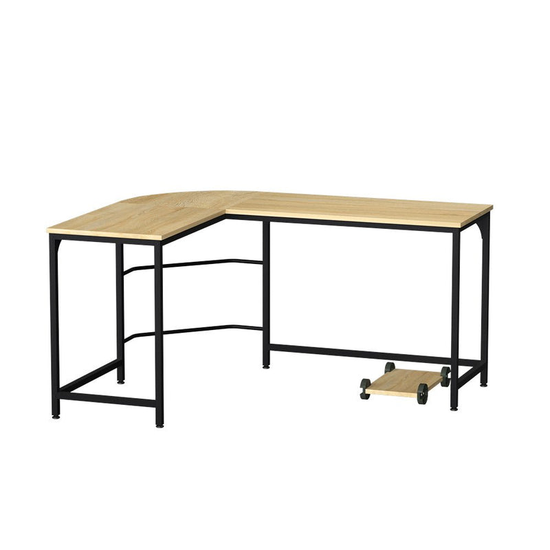 L-Shaped Corner Desk - Oak - Rivercity House & Home Co. (ABN 18 642 972 209) - Affordable Modern Furniture Australia