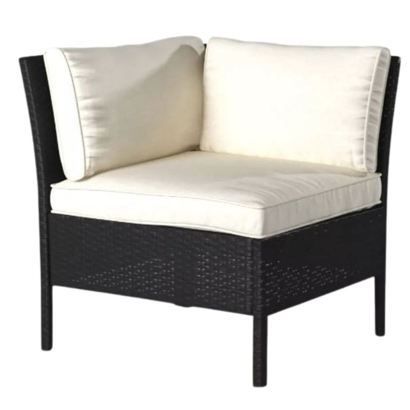 Cory 5 Seater Rattan Outdoor Corner Lounge Sofa Set Black - Furniture > Outdoor - Rivercity House And Home Co.