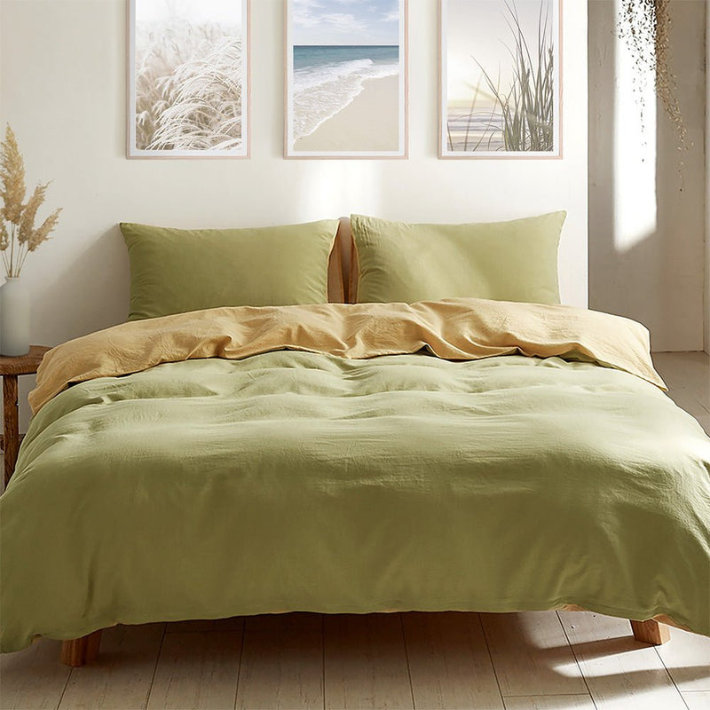 Deluxe Quilt Cover Set Cotton Yellow Lime Single - Home & Garden > Bedding - Rivercity House & Home Co. (ABN 18 642 972 209) - Affordable Modern Furniture Australia