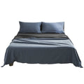 Deluxe Sheet Set Cotton Sheets Double Dark Blue Grey