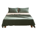Deluxe Sheet Set Cotton Sheets Double Green Beige