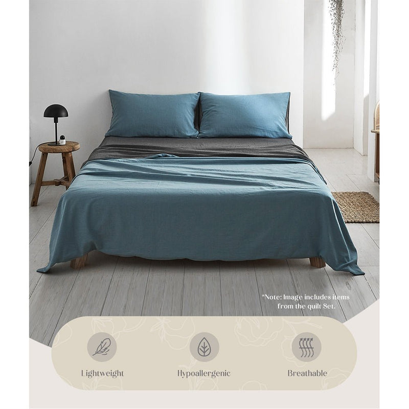 Deluxe Sheet Set Cotton Sheets Single Blue Dark Blue - Home & Garden > Bedding - Rivercity House & Home Co. (ABN 18 642 972 209) - Affordable Modern Furniture Australia