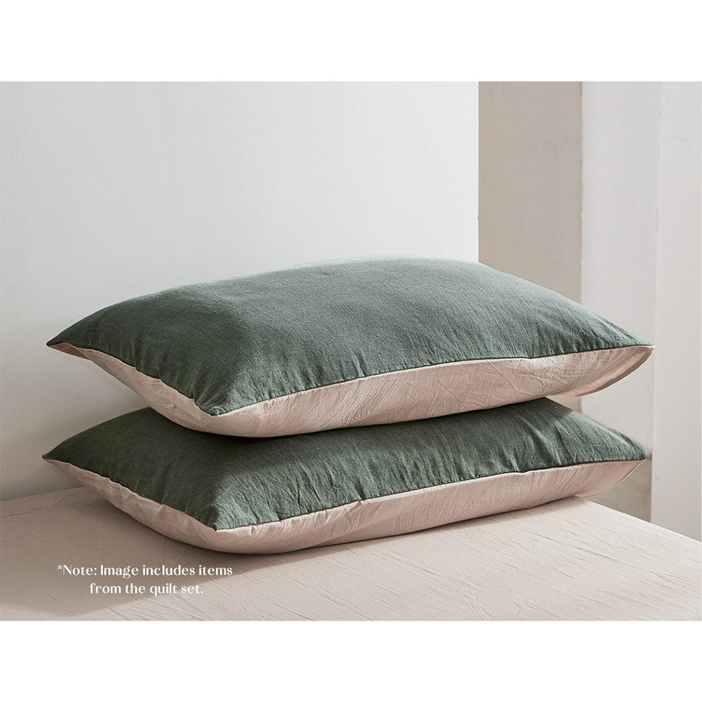 Deluxe Sheet Set Cotton Sheets Single Green Beige - Home & Garden > Bedding - Rivercity House & Home Co. (ABN 18 642 972 209) - Affordable Modern Furniture Australia