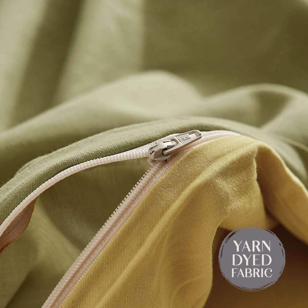 Deluxe Washed Cotton Quilt Set Yellow Lime Double - Home & Garden > Bedding - Rivercity House & Home Co. (ABN 18 642 972 209) - Affordable Modern Furniture Australia