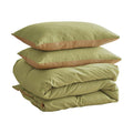Deluxe Washed Cotton Quilt Set Yellow Lime Double