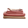 Deluxe Washed Cotton Sheet Set Pink Brown Single