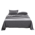 Deluxe Washed Cotton Sheet Set Single Black
