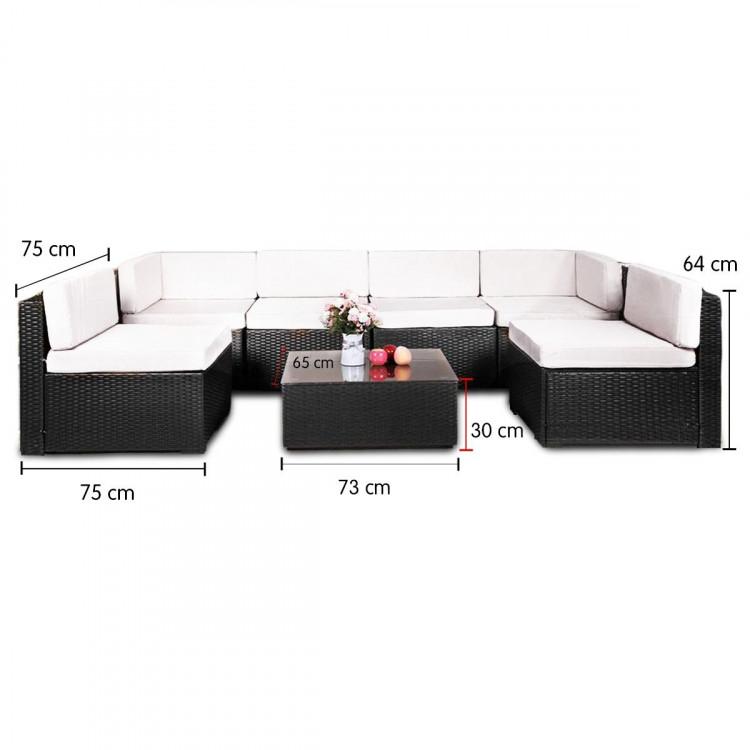 Deluxe 7 Piece Outdoor Corner Lounge - Rivercity House & Home Co. (ABN 18 642 972 209) - Affordable Modern Furniture Australia