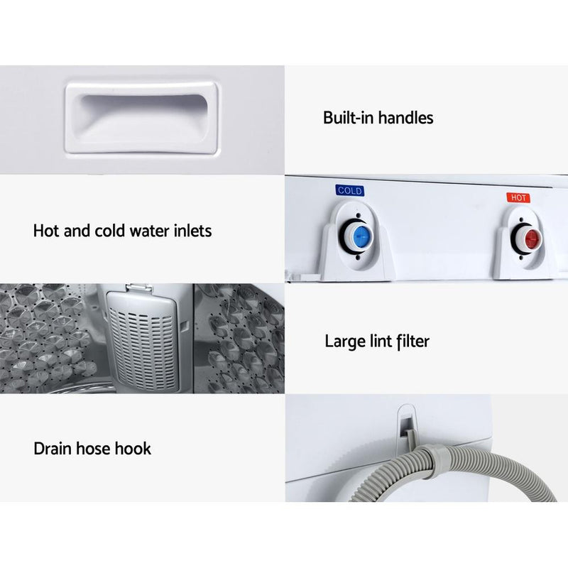 Devanti 10kg Top Load Washing Machine Quick Wash 24h Delay Start Automatic - Appliances > Washers & Dryers - Rivercity House & Home Co. (ABN 18 642 972 209) - Affordable Modern Furniture Australia