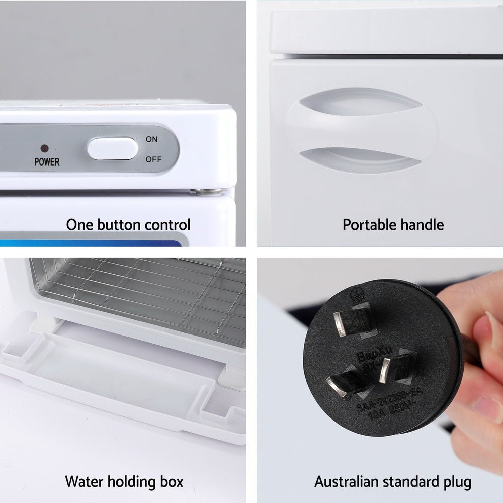 Devanti 23L Towel Warmer UV Sterilizer Heater Cabinet Beauty SPA Salon White - Tools > Tools Storage - Rivercity House & Home Co. (ABN 18 642 972 209) - Affordable Modern Furniture Australia