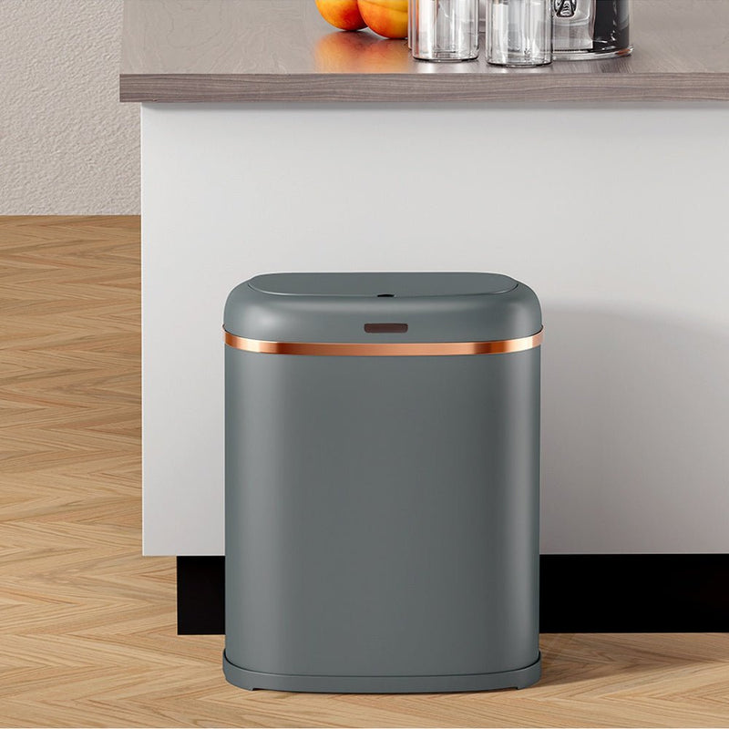 Devanti 38L Motion Sensor Bin Rubbish Waste Automatic Trash Can Kitchen Grey - Home & Garden > Kitchen Bins - Rivercity House & Home Co. (ABN 18 642 972 209)
