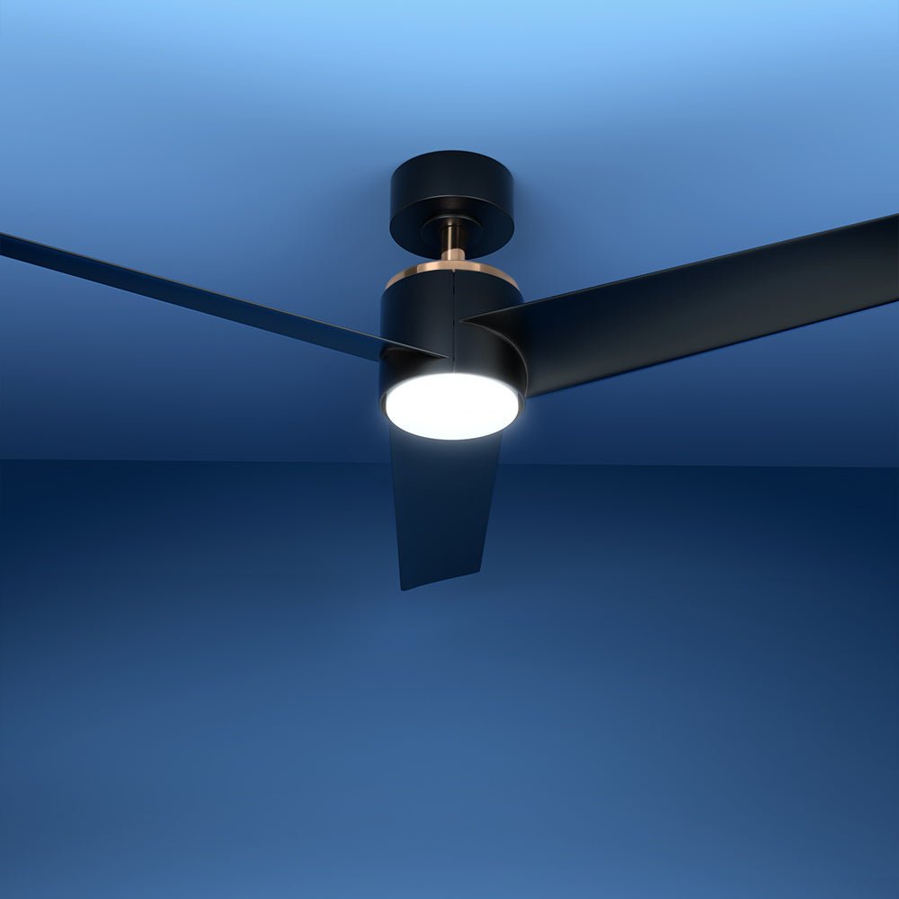 52" Ceiling Fan DC Motor w/Light w/Remote - Black - Appliances > Fans - Rivercity House & Home Co. (ABN 18 642 972 209) - Affordable Modern Furniture Australia