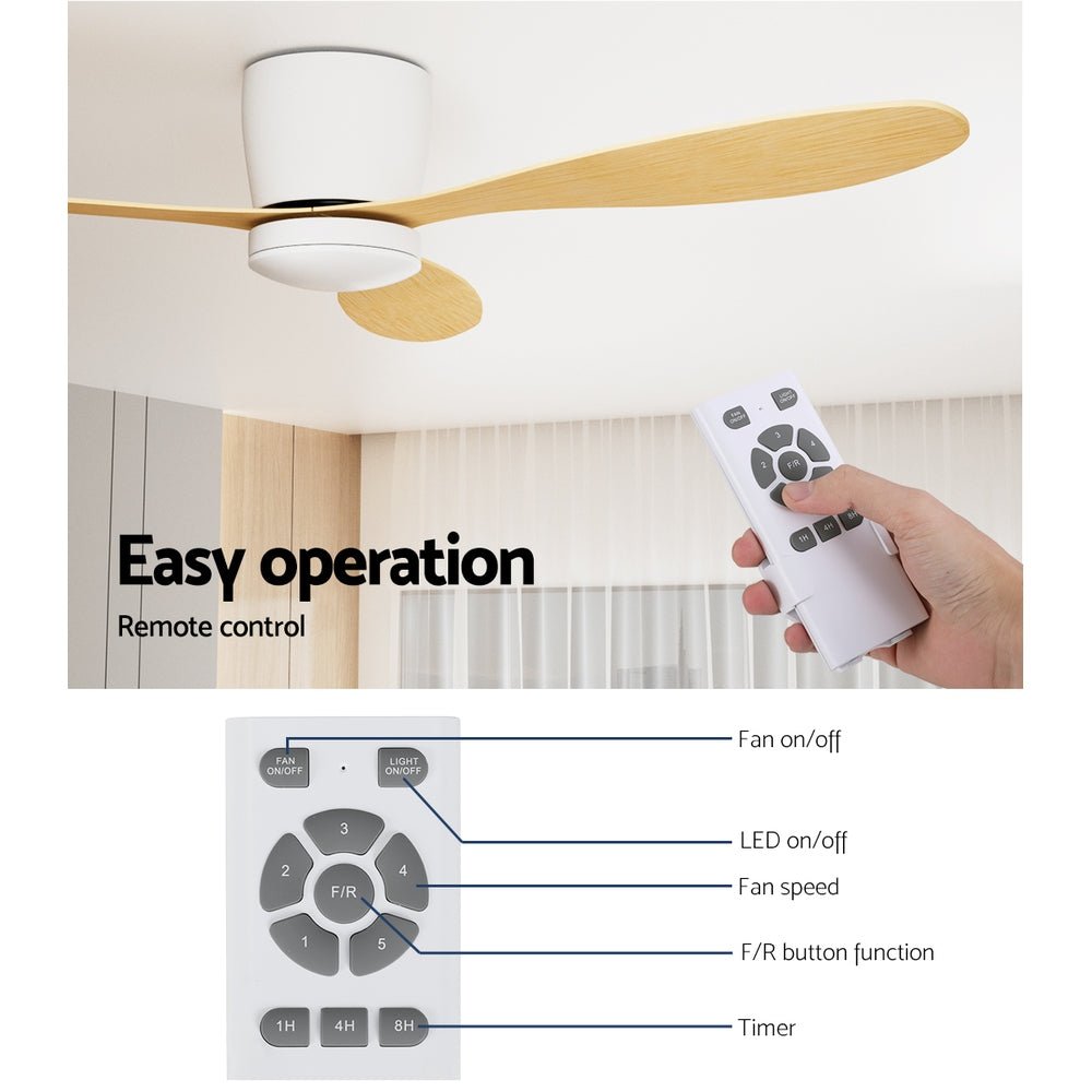 52'' Ceiling Fan LED Light Remote Control DC Motor 5 Speed Fans Timer - Appliances > Kitchen Appliances - Rivercity House & Home Co. (ABN 18 642 972 209) - Affordable Modern Furniture Australia