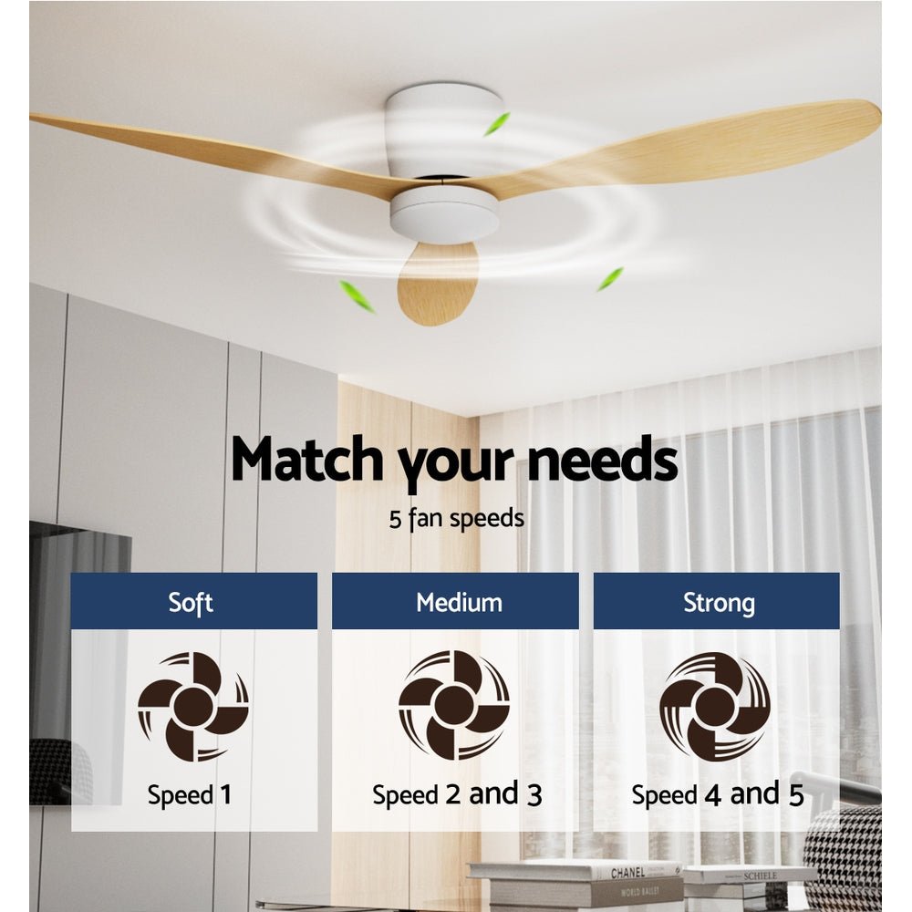52'' Ceiling Fan LED Light Remote Control DC Motor 5 Speed Fans Timer - Appliances > Kitchen Appliances - Rivercity House & Home Co. (ABN 18 642 972 209) - Affordable Modern Furniture Australia