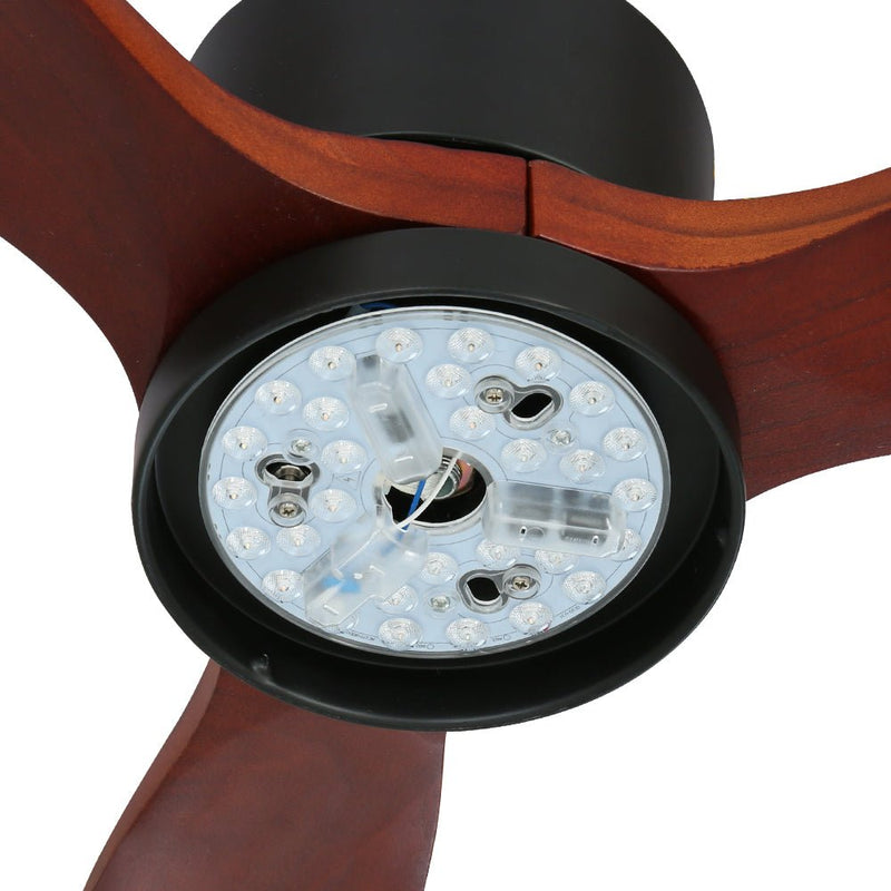 52'' Ceiling Fan LED Light Remote Control Wooden Blades Dark Wood Fan - Appliances > Fans - Rivercity House & Home Co. (ABN 18 642 972 209) - Affordable Modern Furniture Australia