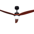 52'' Ceiling Fan LED Light Remote Control Wooden Blades Dark Wood Fan