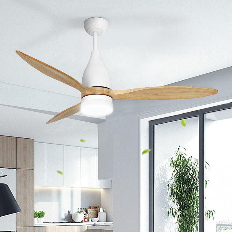 52'' Ceiling Fan LED Light Remote Control Wooden Blades Timer 1300mm - Appliances > Fans - Rivercity House & Home Co. (ABN 18 642 972 209) - Affordable Modern Furniture Australia