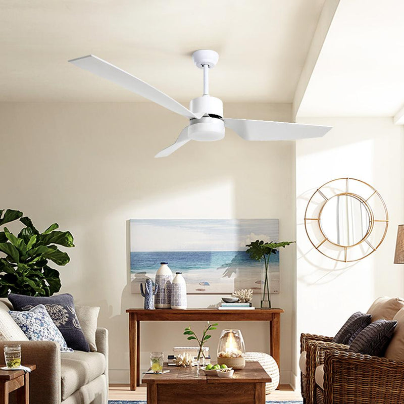 Devanti 52'' Ceiling Fan With LED Light DC Motor Remote Control 1300mm White - Appliances > Fans - Rivercity House And Home Co.