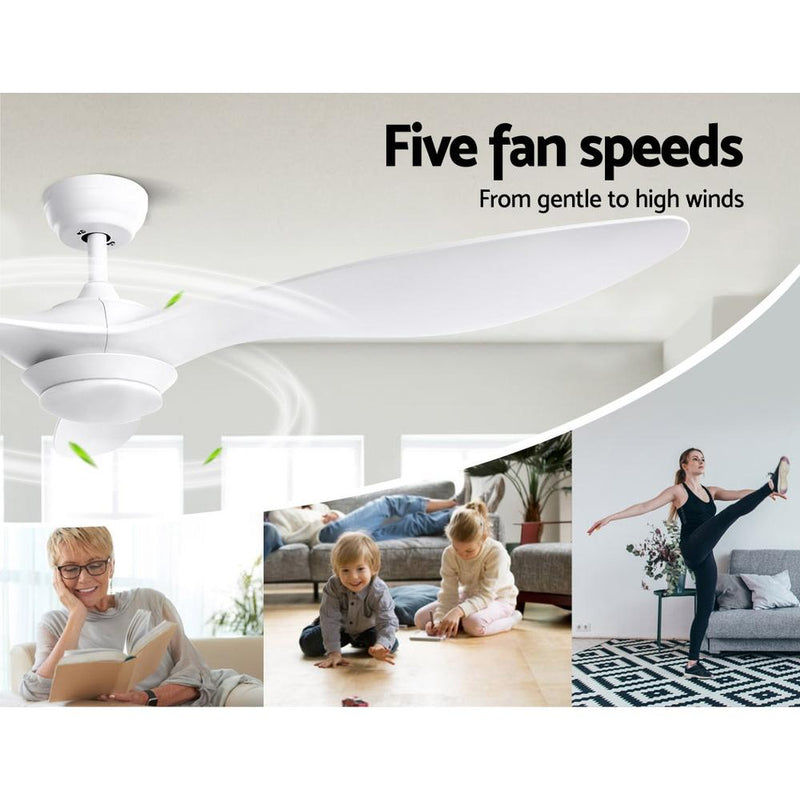 52'' Ceiling Fan With Light Remote DC Motor 3 Blades 1300mm - Rivercity House & Home Co. (ABN 18 642 972 209) - Affordable Modern Furniture Australia