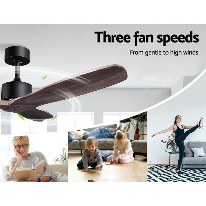 Devanti 52'' Ceiling Fan With Remote Control Fans 3 Wooden Blades Timer 1300mm - Appliances > Fans - Rivercity House And Home Co.