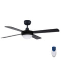 52'' Ceiling Fan w/Light w/Remote Timer - Black
