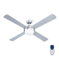 52'' Ceiling Fan w/Light w/Remote Timer - Silver