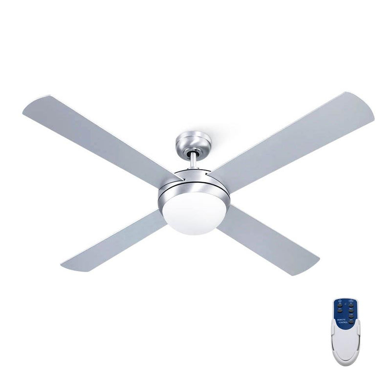 52'' Ceiling Fan w/Light w/Remote Timer - Silver - Rivercity House & Home Co. (ABN 18 642 972 209) - Affordable Modern Furniture Australia