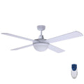 52'' Ceiling Fan w/Light w/Remote Timer - White