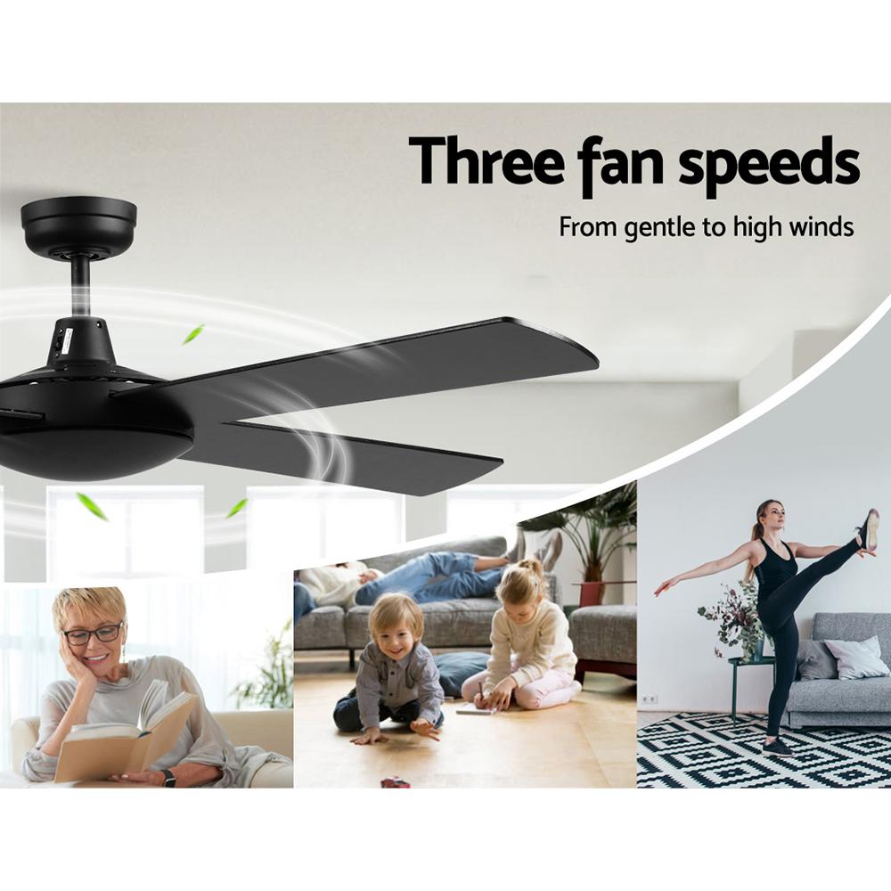52'' Ceiling Fan w/Remote - Black - Rivercity House & Home Co. (ABN 18 642 972 209) - Affordable Modern Furniture Australia