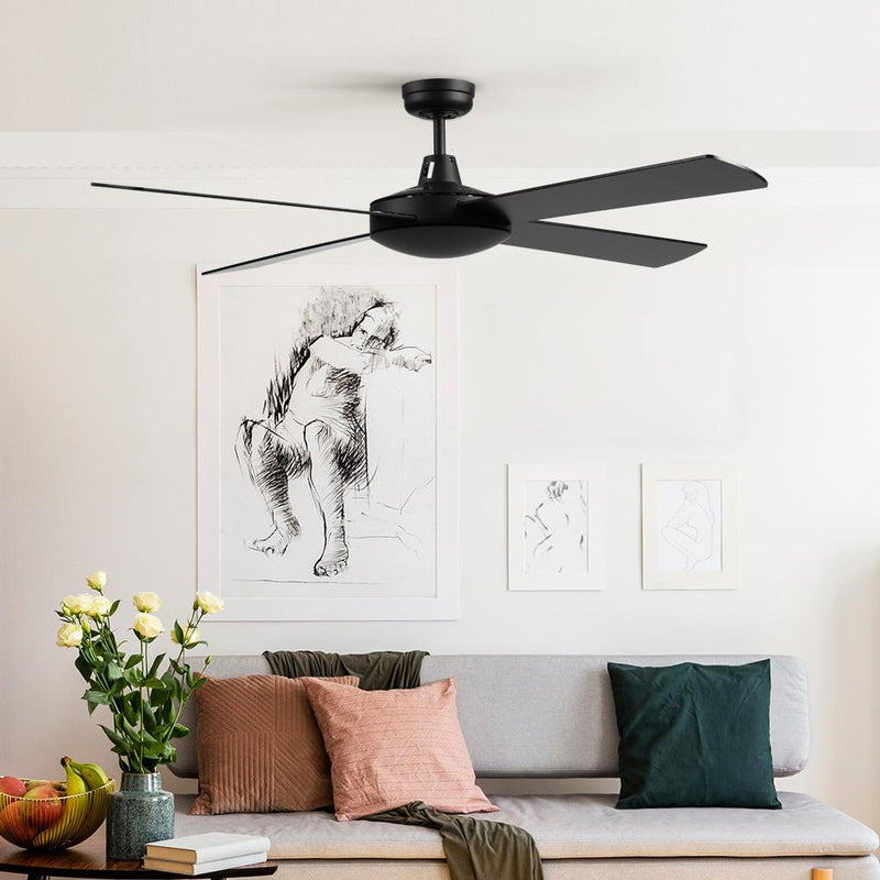 52'' Ceiling Fan w/Remote - Black - Rivercity House & Home Co. (ABN 18 642 972 209) - Affordable Modern Furniture Australia