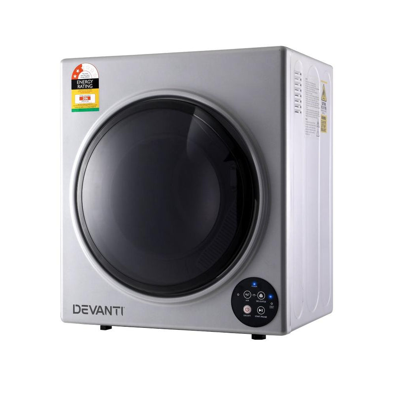 Devanti 5kg Vented Tumble Dryer - Silver - Appliances > Washers & Dryers - Rivercity House & Home Co. (ABN 18 642 972 209) - Affordable Modern Furniture Australia