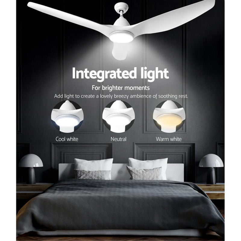 64'' DC Motor Ceiling Fan With Light LED Remote Control Fans 3 Blades - Rivercity House & Home Co. (ABN 18 642 972 209) - Affordable Modern Furniture Australia