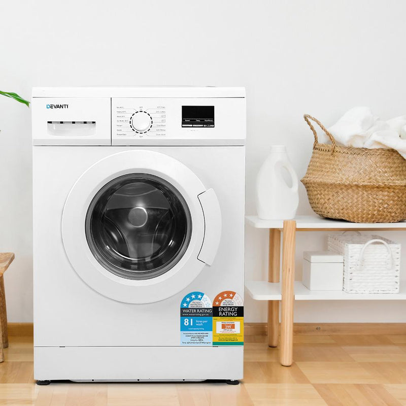 Devanti 8kg Front Load Washing Machine Quick Wash 24h Delay Start Automatic - Appliances > Washers & Dryers - Rivercity House & Home Co. (ABN 18 642 972 209) - Affordable Modern Furniture Australia