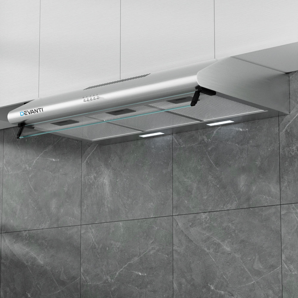 Devanti 900mm Range Hood 90cm Rangehood Stainless Steel - Appliances > Kitchen Appliances - Rivercity House & Home Co. (ABN 18 642 972 209) - Affordable Modern Furniture Australia