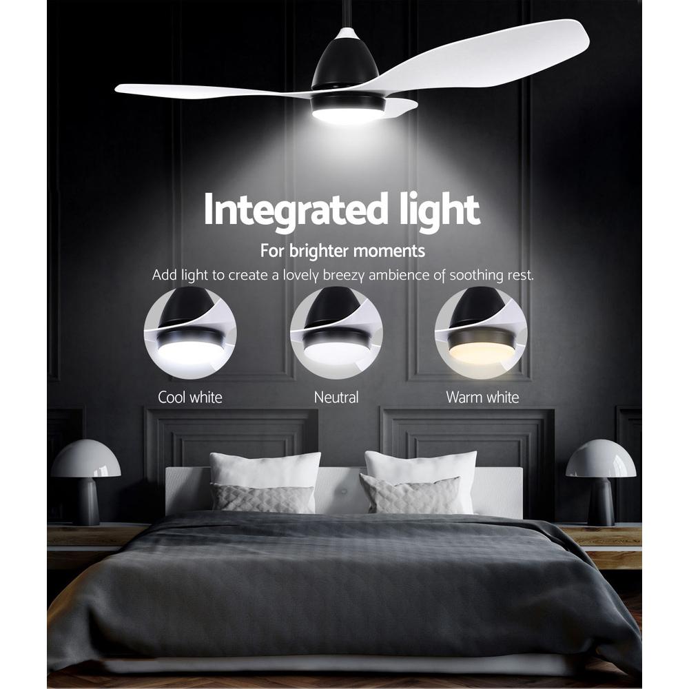 48'' Ceiling Fan Light Remote Control Ceiling Fans White 3 Blades - Rivercity House & Home Co. (ABN 18 642 972 209) - Affordable Modern Furniture Australia