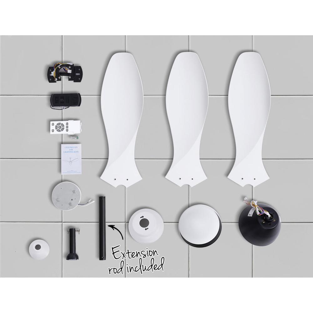 48'' Ceiling Fan Light Remote Control Ceiling Fans White 3 Blades - Rivercity House & Home Co. (ABN 18 642 972 209) - Affordable Modern Furniture Australia