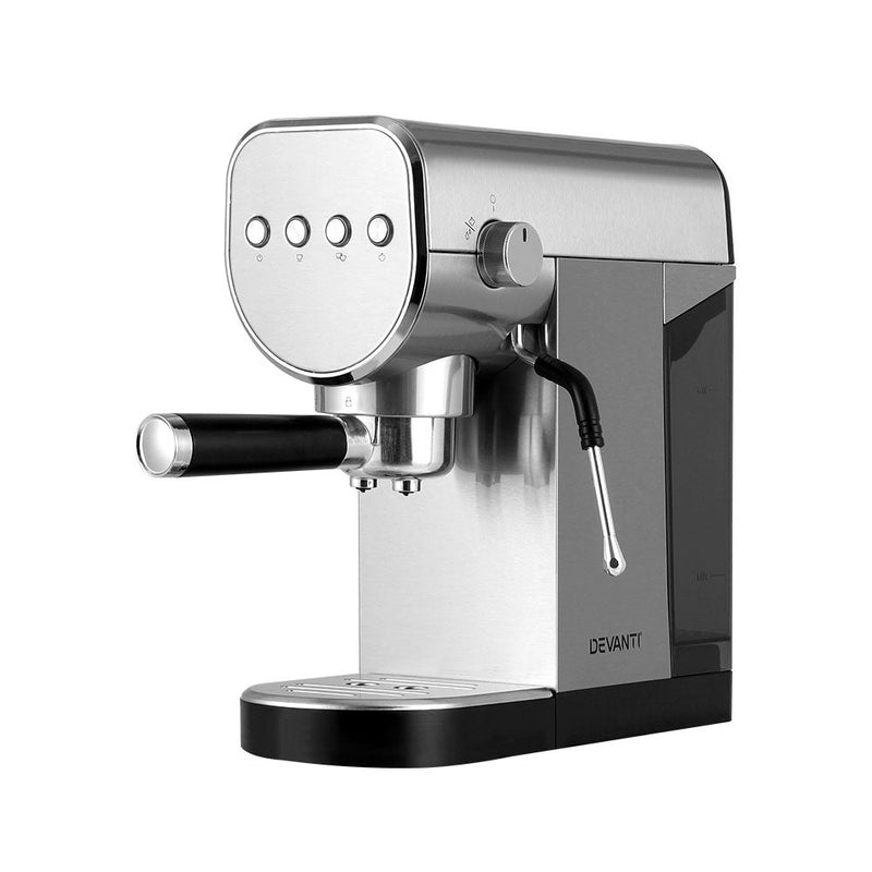 Devanti Coffee Machine Espresso Maker 20 Bar Milk Frother Cappuccino Latte Cafe - Appliances > Kitchen Appliances - Rivercity House & Home Co. (ABN 18 642 972 209) - Affordable Modern Furniture Australia