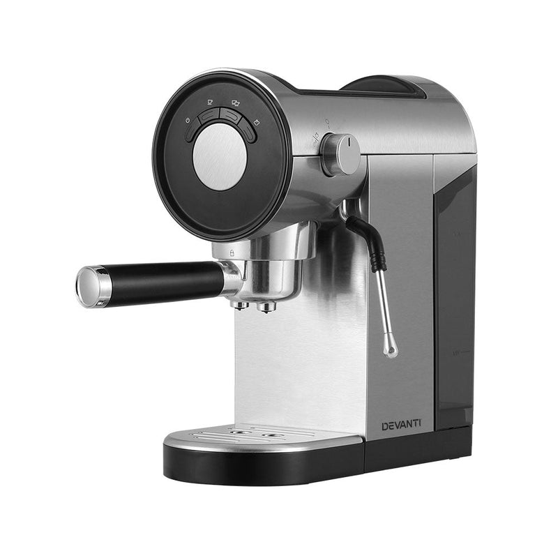 Devanti Coffee Machine Espresso Maker 20 Bar Milk Frother Cappuccino Latte Cafe - Appliances > Kitchen Appliances - Rivercity House & Home Co. (ABN 18 642 972 209) - Affordable Modern Furniture Australia