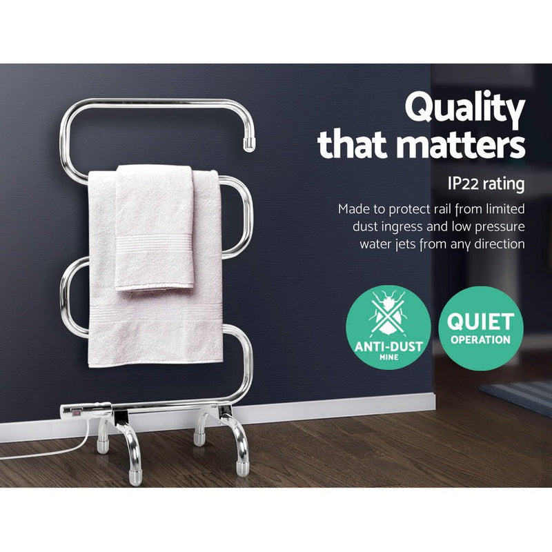Devanti Electric Heated Towel Rail Rack 5 Bars Freestanding Clothes Dry Warmer - Home & Garden > DIY - Rivercity House & Home Co. (ABN 18 642 972 209) - Affordable Modern Furniture Australia