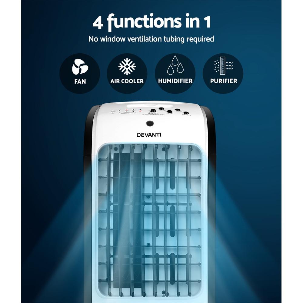 Devanti Evaporative Air Cooler Conditioner Portable 4L Cooling Fan Humidifier - Rivercity House & Home Co. (ABN 18 642 972 209) - Affordable Modern Furniture Australia