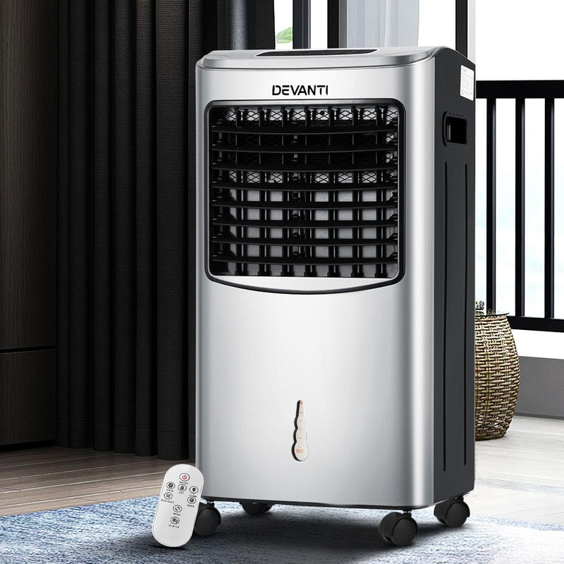 Devanti Portable Evaporative Air Cooler - Silver - Appliances > Fans - Rivercity House & Home Co. (ABN 18 642 972 209) - Affordable Modern Furniture Australia