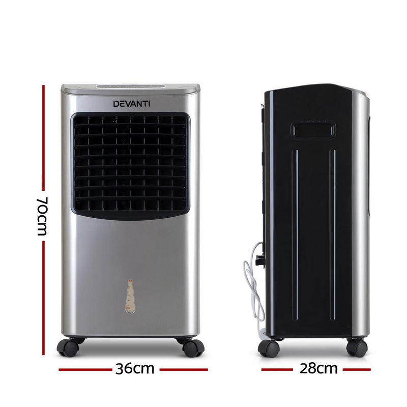 Devanti Portable Evaporative Air Cooler - Silver - Appliances > Fans - Rivercity House & Home Co. (ABN 18 642 972 209) - Affordable Modern Furniture Australia