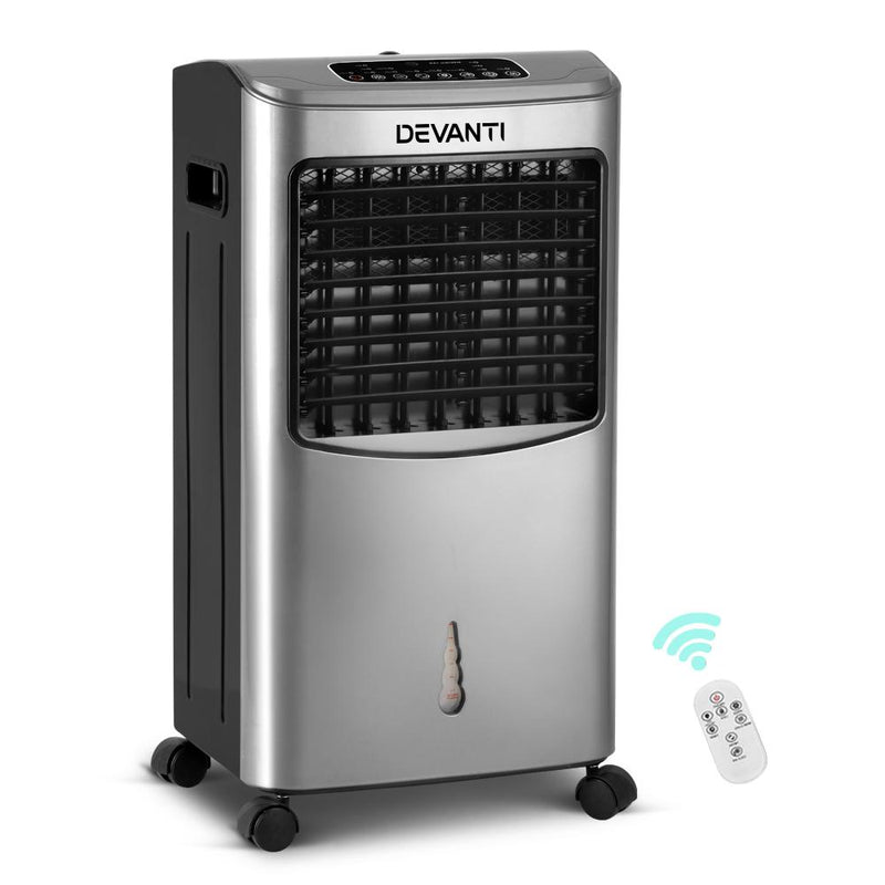 Devanti Portable Evaporative Air Cooler - Silver - Appliances > Fans - Rivercity House & Home Co. (ABN 18 642 972 209) - Affordable Modern Furniture Australia