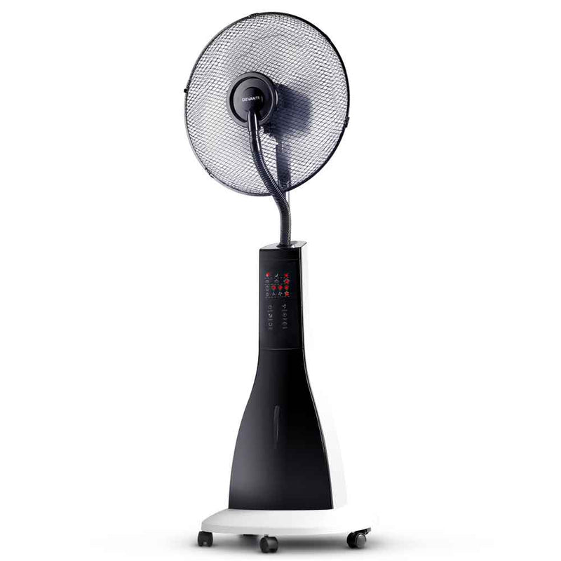 Devanti Portable Misting Fan with Remote Control - White - Appliances > Fans - Rivercity House & Home Co. (ABN 18 642 972 209) - Affordable Modern Furniture Australia
