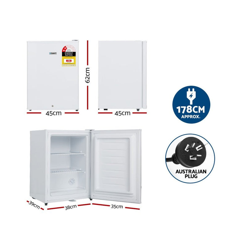 Devanti Upright Freezer Portable Refrigerator Home Office Mini Fridge Cooler 60L - Appliances > Fridges - Rivercity House & Home Co. (ABN 18 642 972 209)