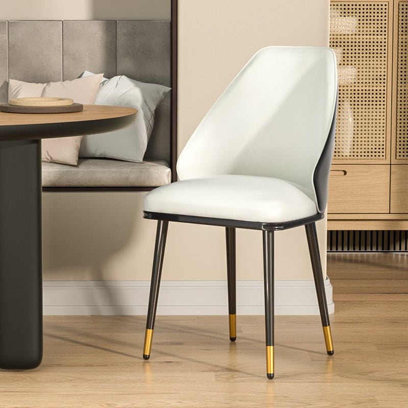 Set of 2 Contoured Backrest Dining Chairs - Beige and Black - Furniture > Dining - Rivercity House & Home Co. (ABN 18 642 972 209) - Affordable Modern Furniture Australia
