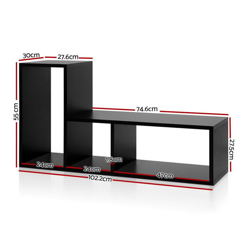 DIY L Shaped Display Shelf - Black - Rivercity House & Home Co. (ABN 18 642 972 209) - Affordable Modern Furniture Australia