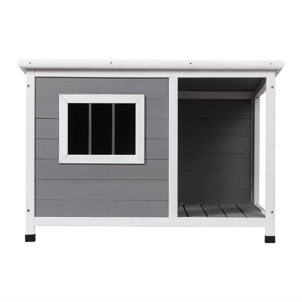 Wooden Dog Kennel House Grey & White - Pet Care > Dog Supplies - Rivercity House & Home Co. (ABN 18 642 972 209) - Affordable Modern Furniture Australia