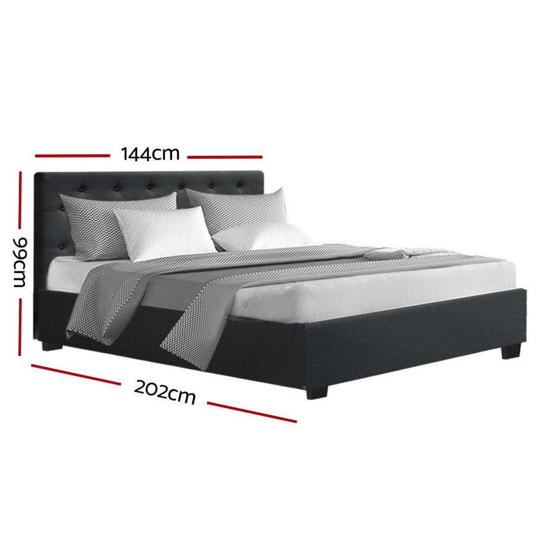 Dorilla Storage Double Bed Frame Charcoal - Rivercity House & Home Co. (ABN 18 642 972 209) - Affordable Modern Furniture Australia