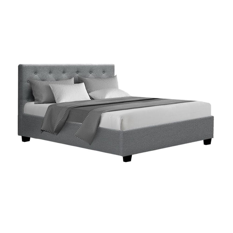 Dorilla Storage Double Bed Frame Grey - Rivercity House & Home Co. (ABN 18 642 972 209) - Affordable Modern Furniture Australia